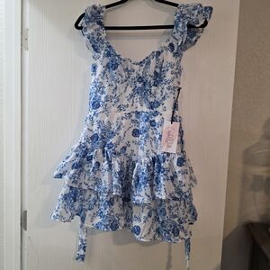 Floral Blue Kids Dress